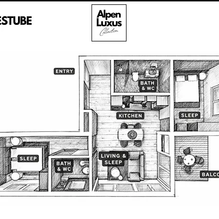 아파트 Ruhestube - Alpenluxus Collection 푸겐